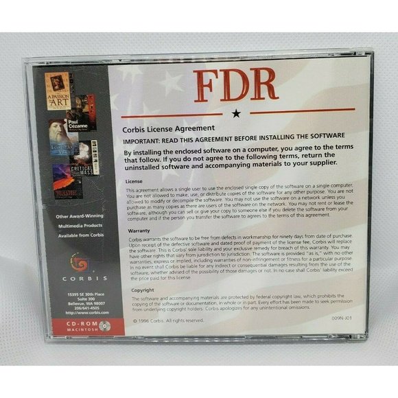 FDR Franklin Delano Roosevelt CD Rom Mac Corbis No Scratches Clean - Picture 10 of 10